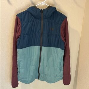 The North Face Blue and Burgundy Jacket